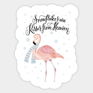 Flamingo in winter Sticker